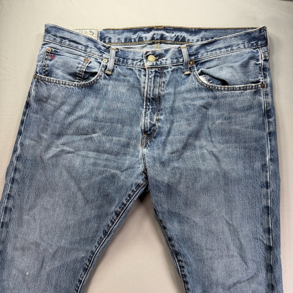 Polo Ralph Lauren Jeans Mens 36x30 Medium Wash Denim Whisker Fade Slim Straight - Picture 3 of 15